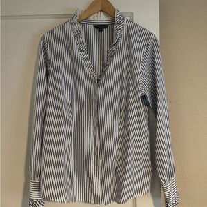 Brooks Brothers Black and White Striped Button Down Shirt